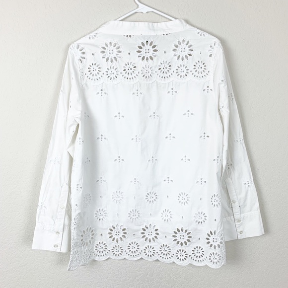 J. Crew funnel neck eyelet shirt with buttons - Picture 4 of 8